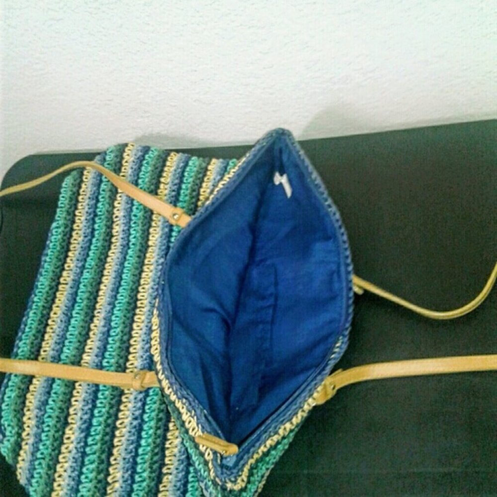 Tote Style Bag with mini bag -in Multi Shades of Blue- NEW - Picture 9 of 9